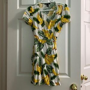 Forever21 Wrap Banana Wrap Dress